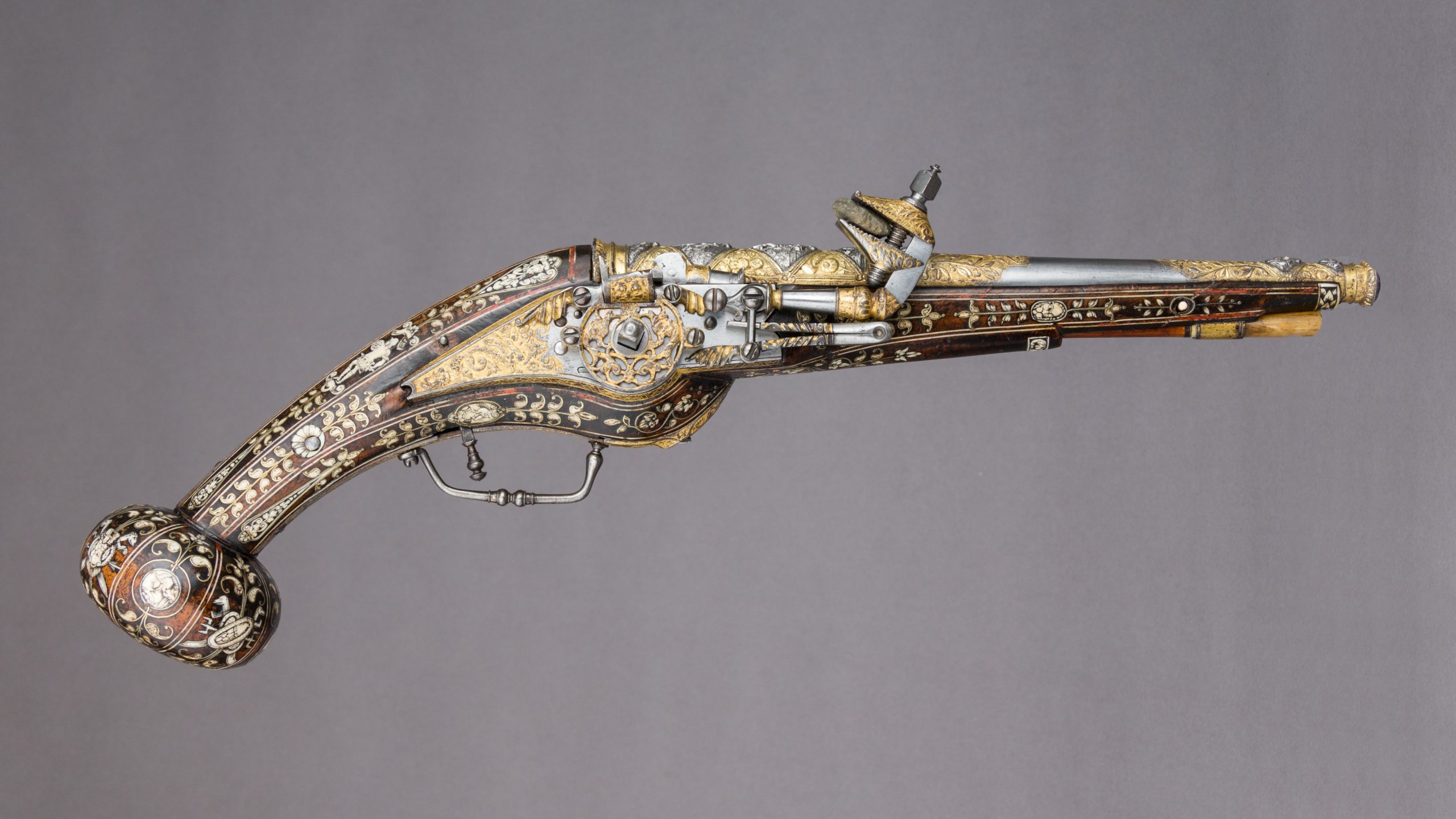 Pair of Wheellock Pistols with Matching Priming Flask/Spanner — illustrating Spanner Sizes: Metric vs AF — What’s the Real Difference?