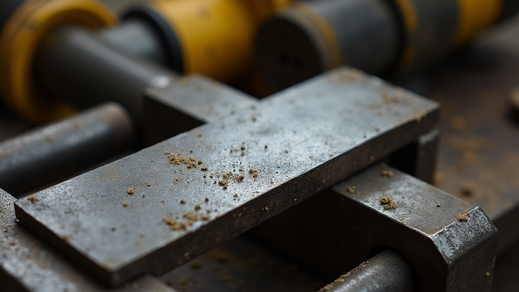 Cut and ground steel edge held in a vice showing what an angle grinder does to metal — illustrating What Does an Angle Grinder Actually Do?