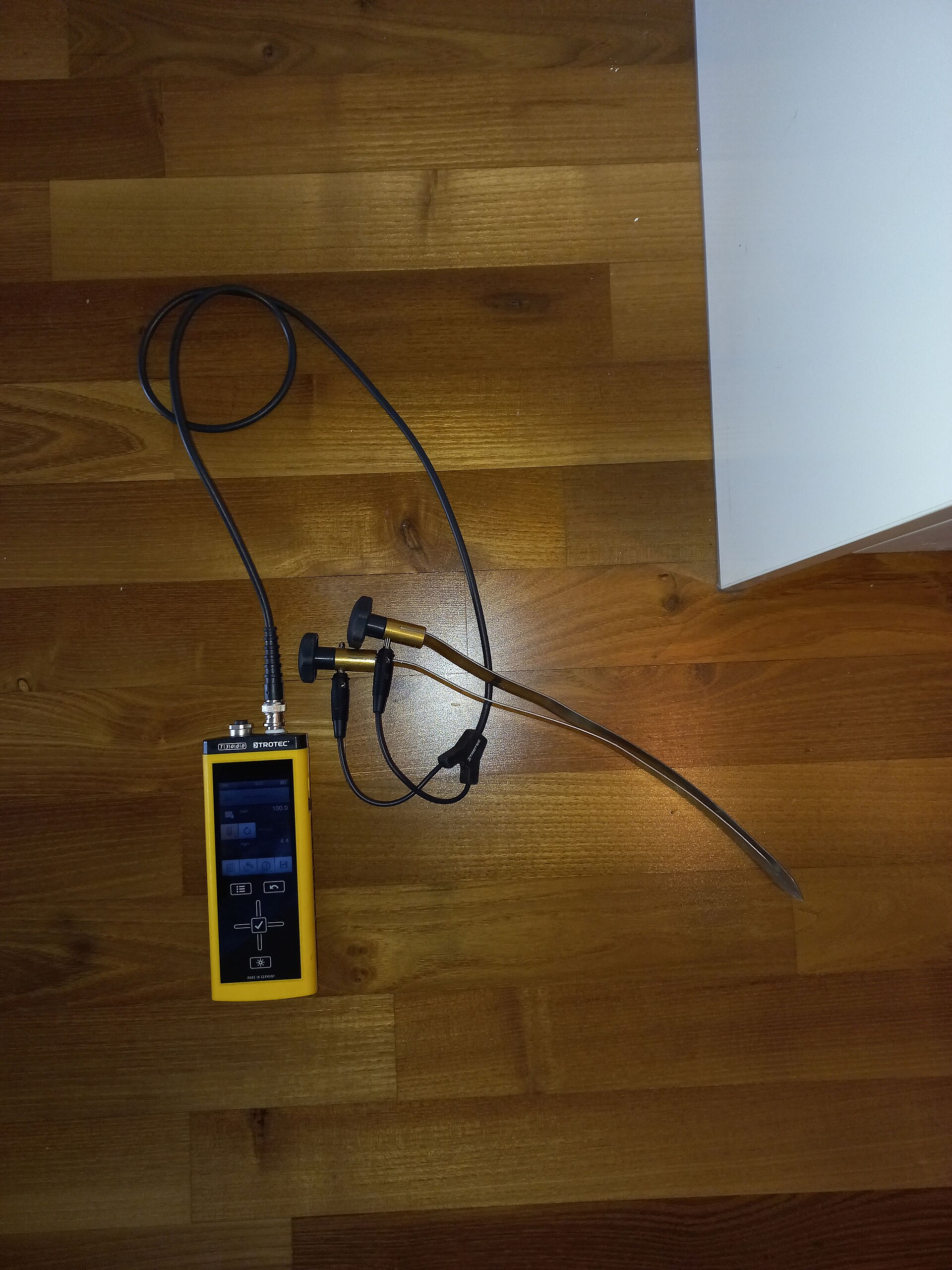 Maeder Hygrometer measuring moisture meter Trotec T3000 01ASD — illustrating What Is a Moisture Meter Telling You About Timber?