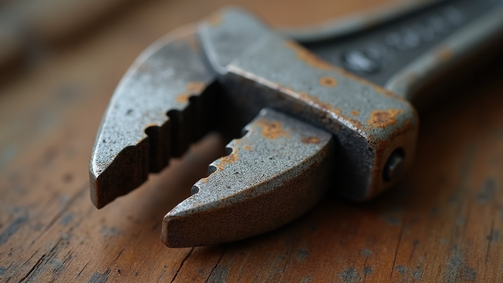 Close view of the angled serrated teeth inside a pipe wrench jaw that bite into round pipe — illustrating What Is a Pipe Wrench, and Why That Shape?