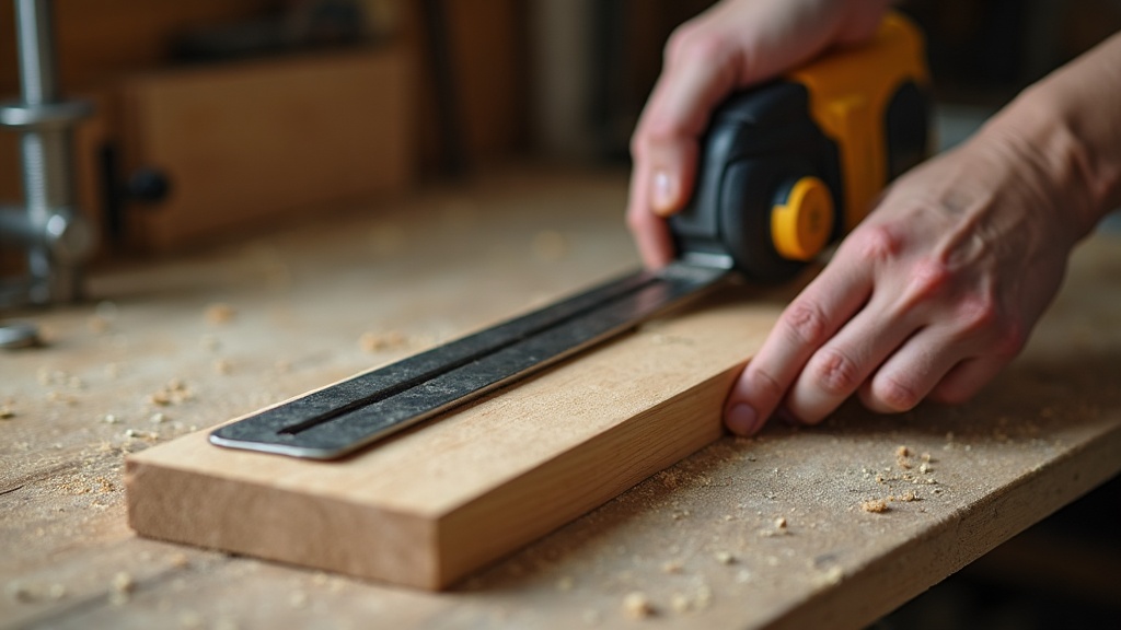 Straightedge laid across a board face to check flatness, the kind of test a jointer is used to correct — illustrating What Is a Planer, and How Does It Differ From a Jointer?