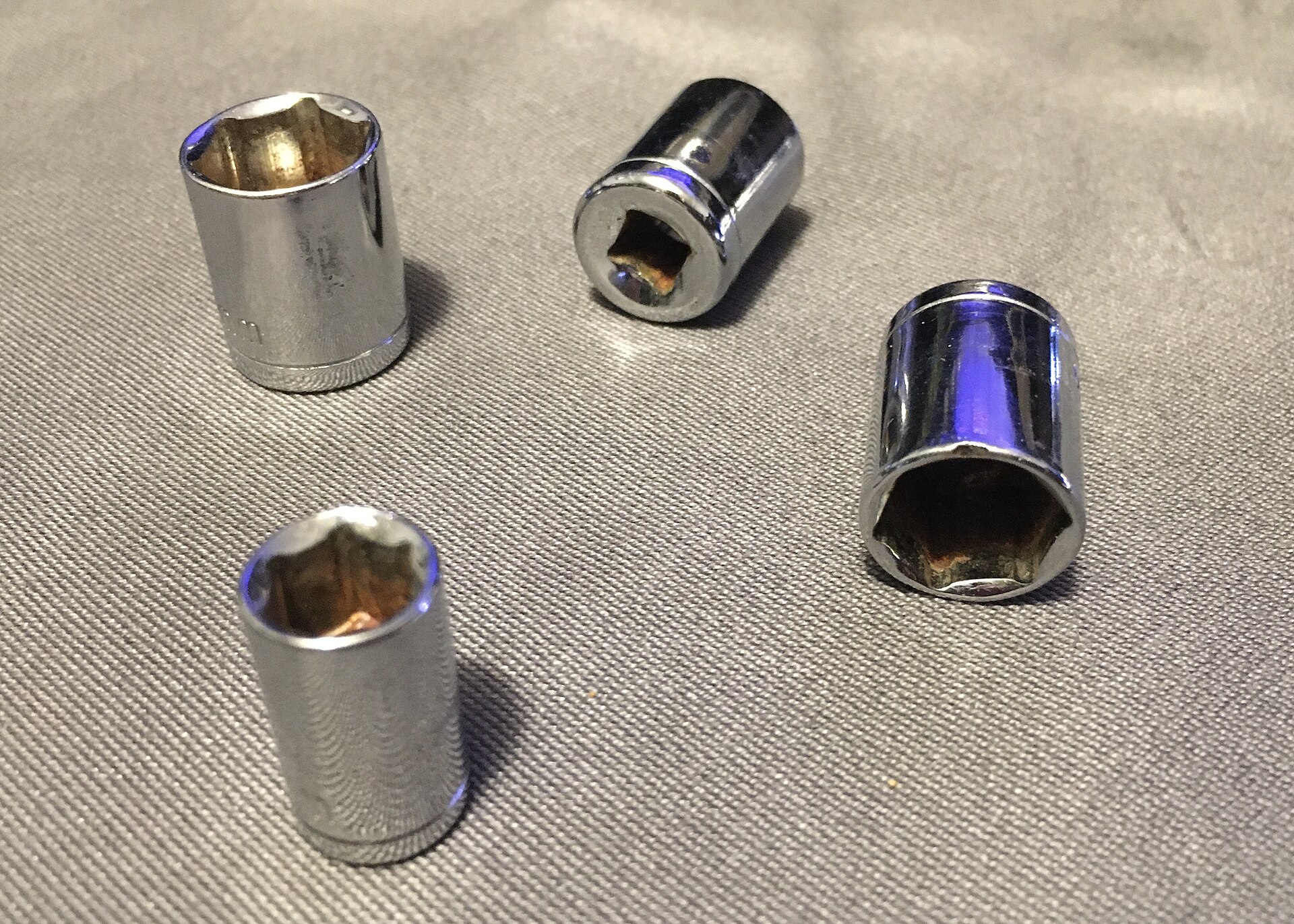 Four sockets from 8 mm to 13 mm from a socket set.jpg — illustrating What Is a Socket Set’s Drive Size Telling You?