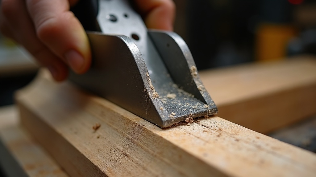 Close up of a spokeshave blade shaping a curved wooden rail with shavings curling off the edge — illustrating What Is a Spokeshave Used For? A Plain-Language Guide