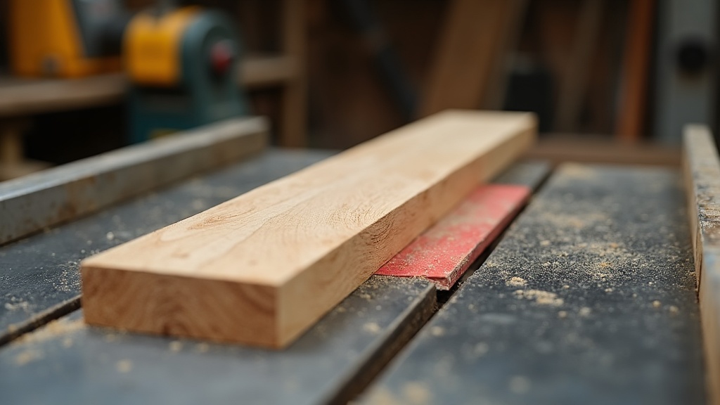 Timber kerf held open by a table saw riving knife during a rip cut — illustrating What Is a Table Saw Riving Knife, and Why It Matters