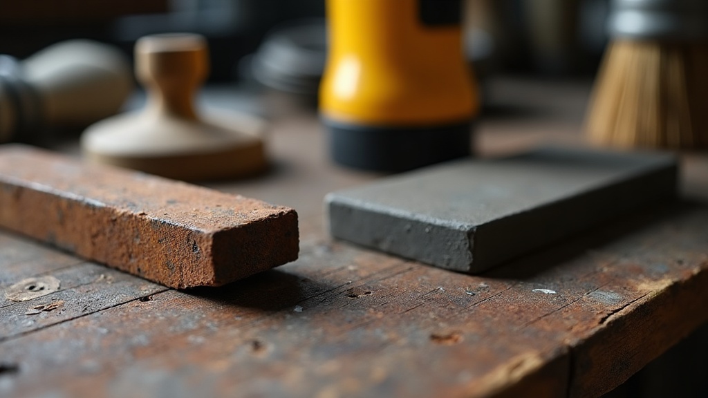 Rusted tool metal beside a sharpening stone, showing wear that affects whether a tool is worth repairing — illustrating When Is a Tool Genuinely Worth Repairing? A Plain Guide